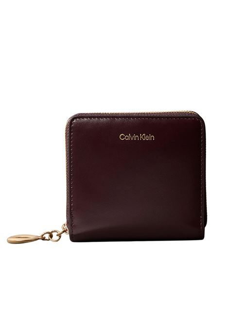 Portafoglio in pelle prugna Calvin Klein | LV04F1044GBAP